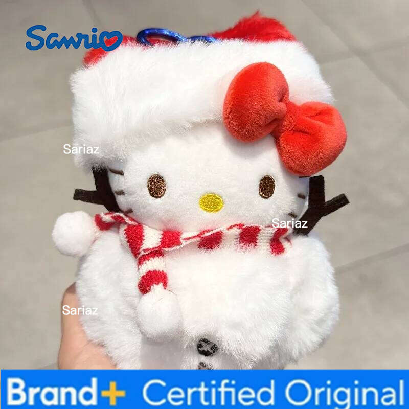 Sanrio 2025 New Kawaii Hello Kitty Christmas Plush Doll Japanese Cartoon Backpack Pendant Children's Creative Festival Gift H260121