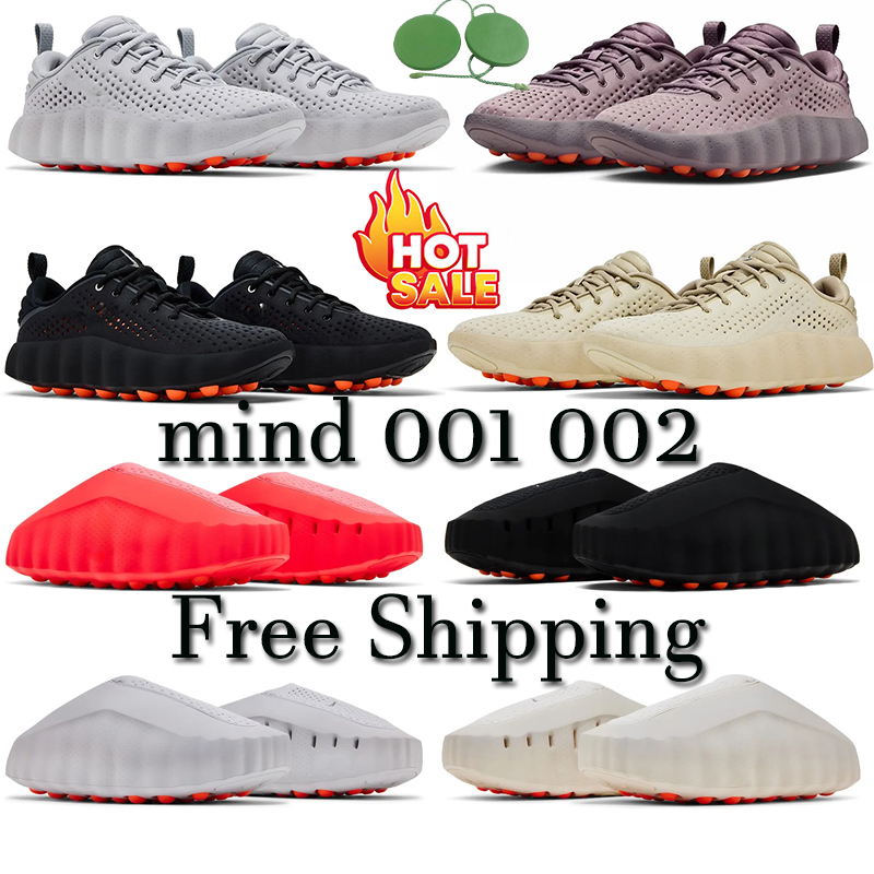 Mind 001 002 Slide In Stock Black Chrome Desginer Slides Slippers 2026 New Tech Slipper Light Bone White Solar Red Smoke Grey Men Women Summer Fashion Shoes