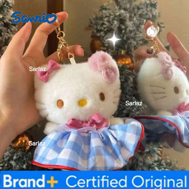 Sanrio Floral Dress Christmas Tree Hellokitty Plush Kitty Cat New Year Decoration Birthday Gift Backpack Pendant H260121