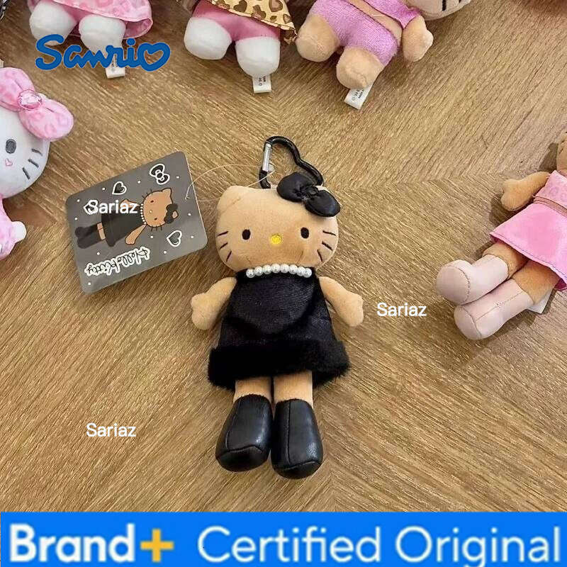 Sanrio NEW styles Hello Kitty black leopard Plush Keychain Toy Kitten Anime Stuffed Animals Pendant Girly Bag Charm H260121