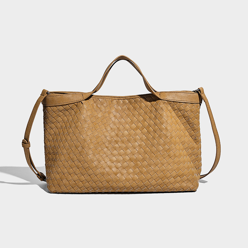 BVZOSOT VOLUME Large-capacity handbag tote bag 2026 autumn and winter style mother-and-daughter hand-woven bag retro fashion single-shoulder crossbody