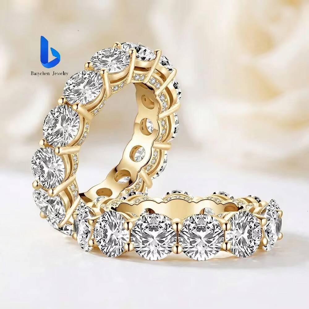 Custom 14K 18K White Gold Oval Lab Grown Diamond Ring Halo Eternity Band IGI Certified Fine Jewelry for Women