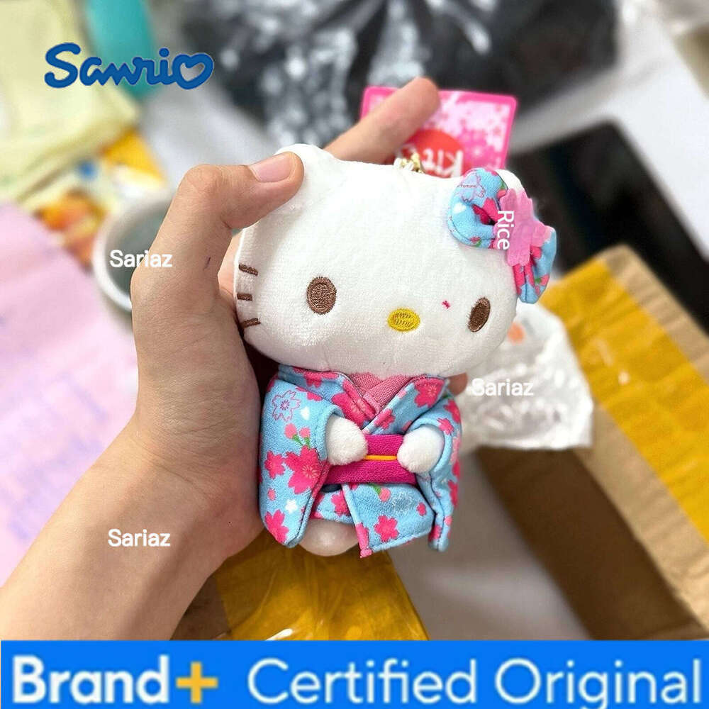 Sanrio Hello Kittysakura Water Blue Matcha Kimono Kitty Melody Backpack Pendant Plush Doll Ornament Trendy Toy Decoration Gift H260121
