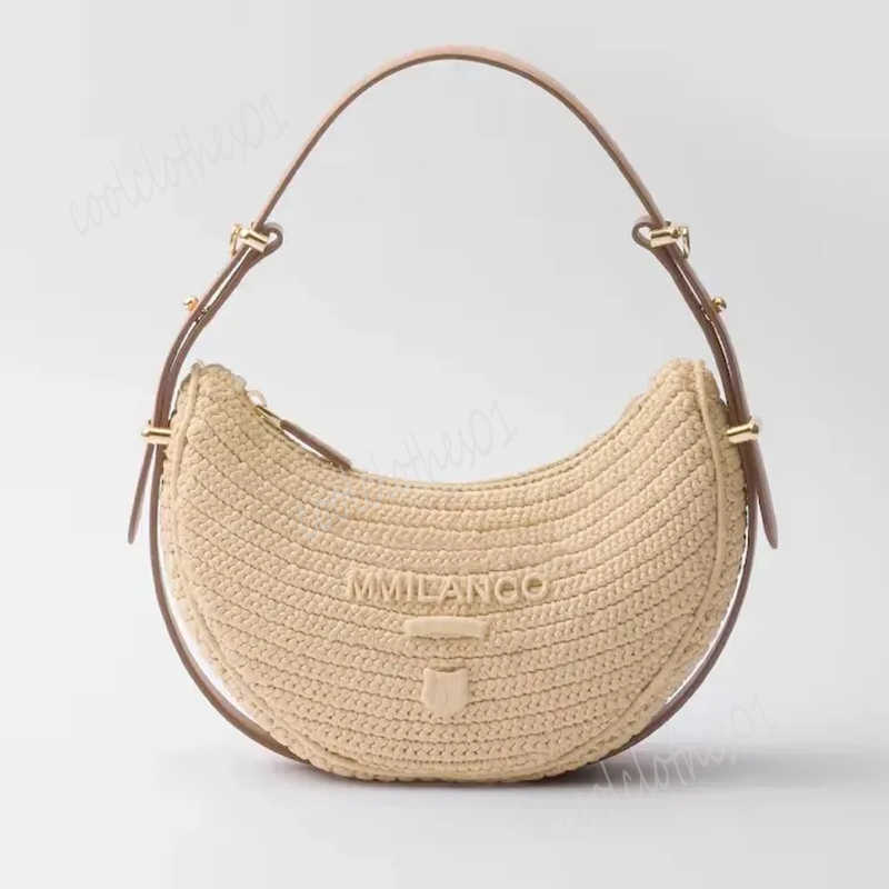 Luxury Designer Straw Shoulder Bag Women Triangle Weave Crossbody Clutch Summer Boho Beach Bag Fashion Weekender u0026 Travel Underarm Purse 001