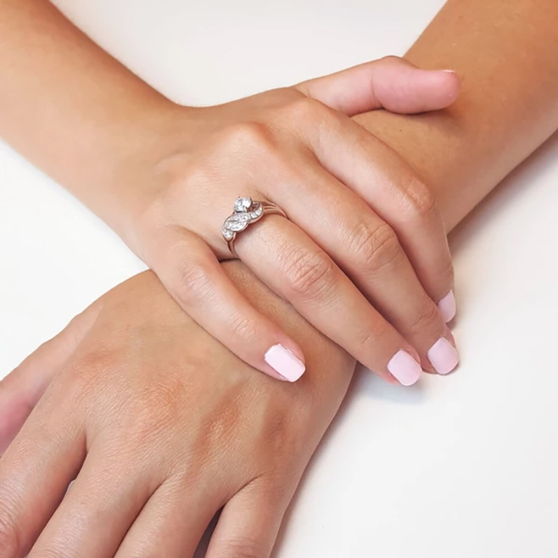 Choucong Sparkling Wedding Rings Ins Top Sell Simple Fashion Jewelry 925 Sterling Silver Round White Zircon CZ Diamond Party Elegant Angle Wings Women