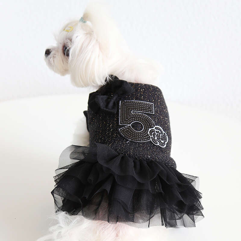 Princess Dog Cat Dress Coat Rose Bows Design Pet Puppy Skirt AutumnWinter Clothes Outfit Sizes 5 Colours C251011