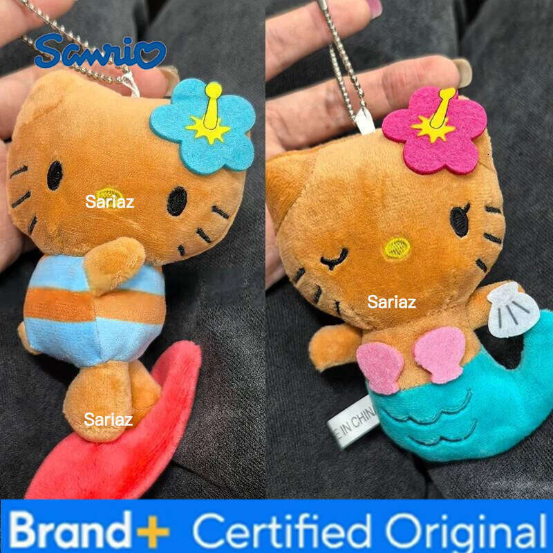 Sanrio Hello Doll Keychain Love Knot Kitty Cat Cute Cartoon Stuffed Keychains Bag Accessories Ornament Gifts H260121