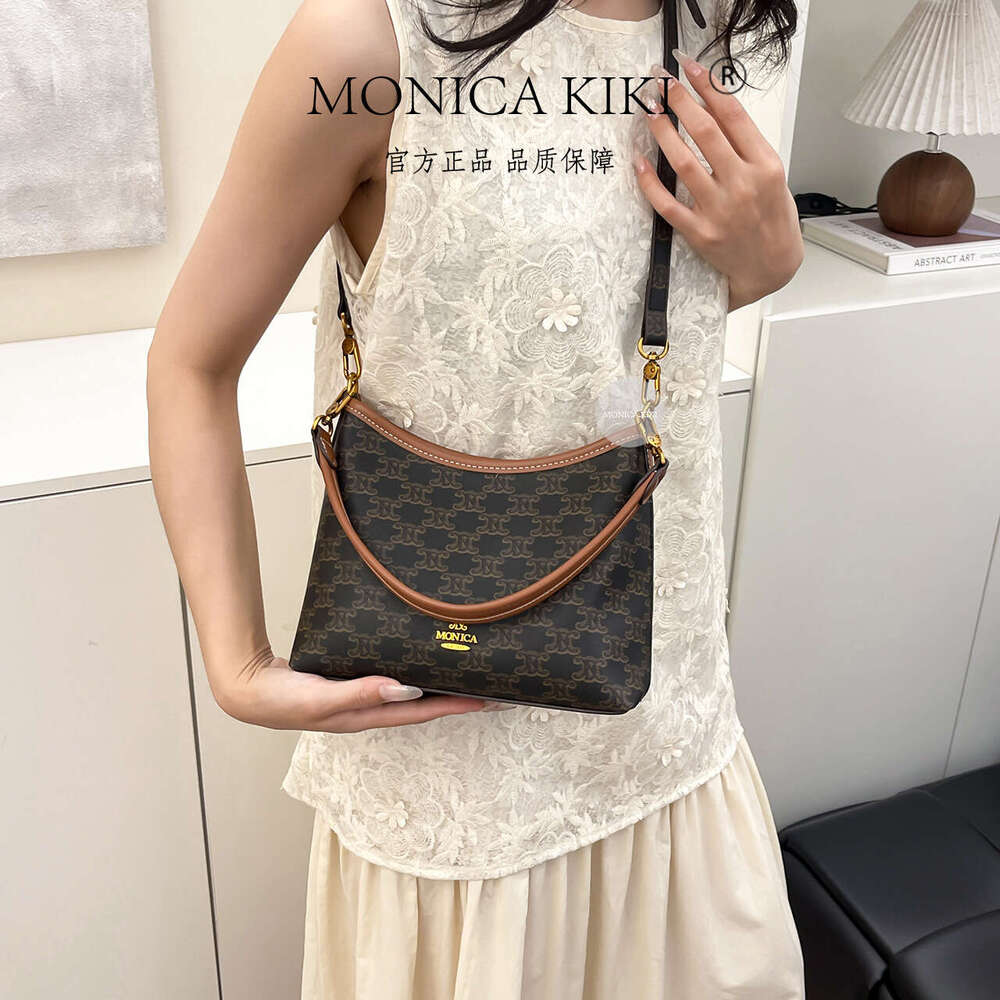 Monica kiki European Free shipping Station New Luxury Vintage Tote for Women, Single Shoulder Crossbody, High-End Sense, Basket Bag