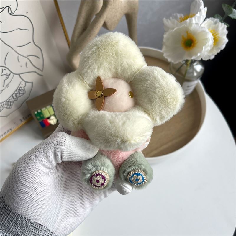 Cute Sunflower Plush Keychain Women's Bag & Car Charm Soft Stuffed Doll Pendant for Backpacks Accessories