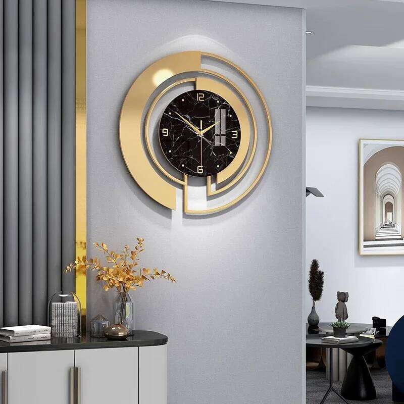 Nordic Light Luxury Metal Fashion Design Large Home Decoration Pendant Hotel Living Room Wall Hanging Clock 26Y0121