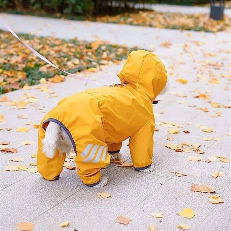 Famous brand Rainwear Step In Dog Windproof Rain Coat FourSeason Pet Clothes Outdoor Walking Raincoats with ReflectiveStripes pupakaIK