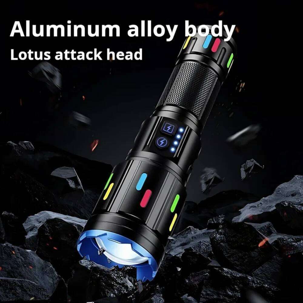 Super Bright White Laser LEDFlashlight Zoomable COB Fluorescent Strip Torch Power Bank Camping Lantern Outdoor Hiking Fishing Z260121