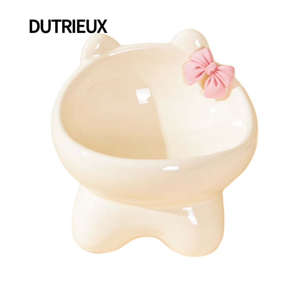 H2455 Ceramic pet food bowl, cat and dog dual-use, anti-tipping, anti-black chin, water and food all-in-one bowl.