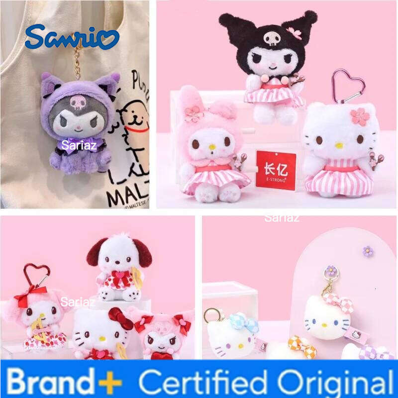Sanrio Kawaii Hello Kitty Kuromi Doll Toys Cute Plush Keychain Bag Pendant Christmas Gifts12CM H260121
