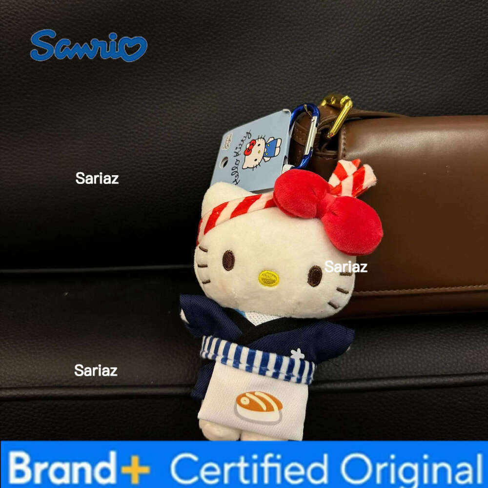 Sanrio Hellokitty Japanese handmade fried shrimp tempura hellokitty bag pendant plush doll kt hanging ornament keychain H260121