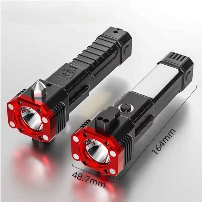 COB LED withSide Light Safety Hammer LifesavingUSB Rechargeable with Magnet Multifunction Flashlight SafetyProtection Z260121