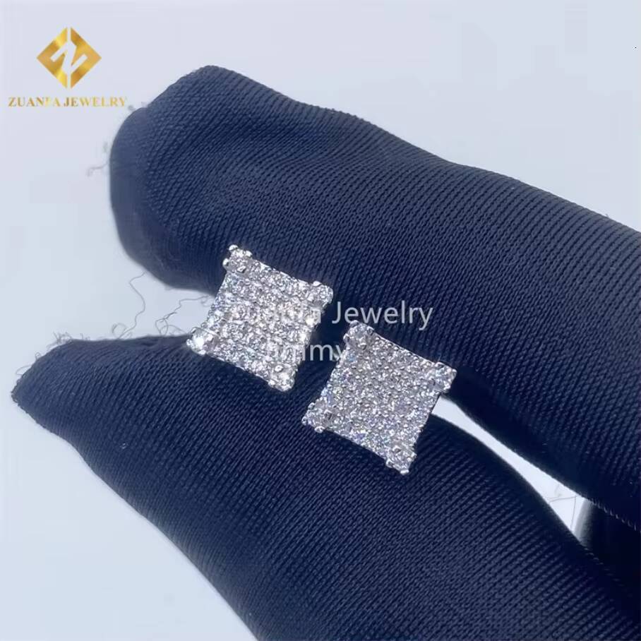 Iced Out Earring Jewelry VVS Moissanite 925 Silver Man Hip Hop Earring Stud Earrings