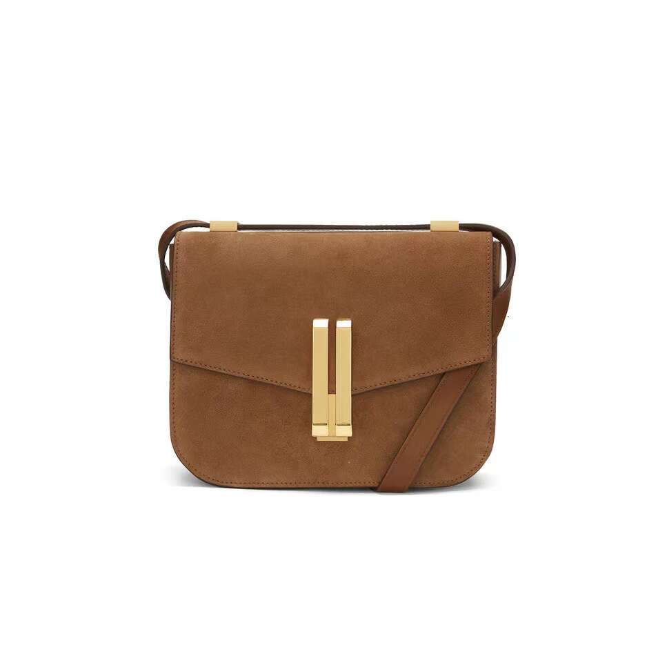The Vancouver Shoulder Bag Women Highest Quality Soft Suede Cowhide Leather Classic Double-Bar Lock Luxury Brand Crossbody Bags Kl928