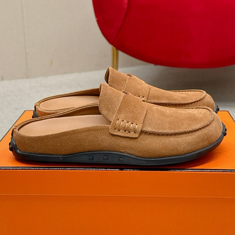 Designer Mule Suede Flats Sandal Clog Slide Flat Comfort Clogs Slipper Lady Mules Summer Beach Casual Women Size 35-40