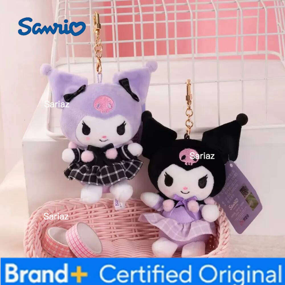 Sanrio Cartoon Plush Kawali Kuromi Hello Kitty Cinnamoroll Soft Stuffed Doll Keychain Pendant Bag Accessories H260121
