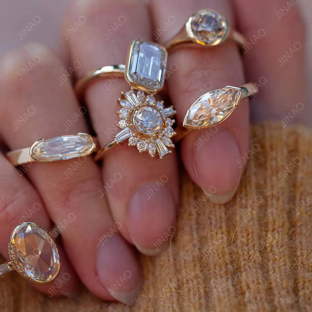 IGI Certificate Approved 14K Gold Woman Engagement CVD VVS DEF 3ct Emerald Cut Pear Cut Lab Grown Diamond Ring Custom