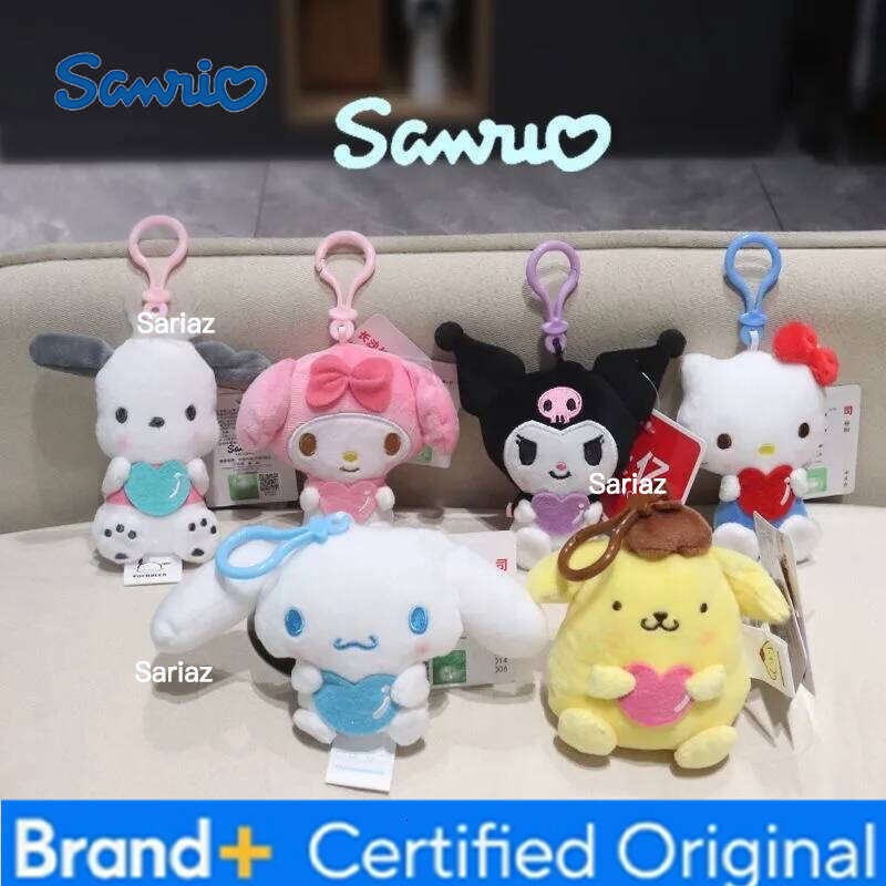 Sanrio Hello Kitty Bag My Melody Plushies Kuromi Cinnamoroll Pompom Purin Plush Pendant Doll Kids Birthday Gifts H260121