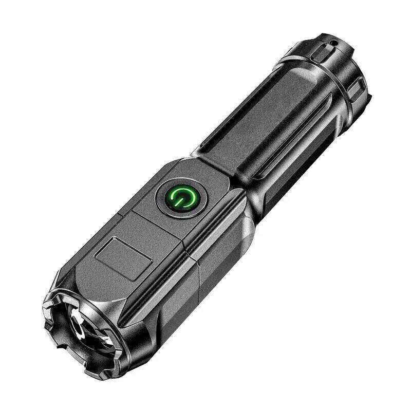 High Power LED Telescopic Zoom Flashlights USB Rechargeable Torch Built-in 18650 Waterproof Fishing HuntingTactical Flashlight Z260121