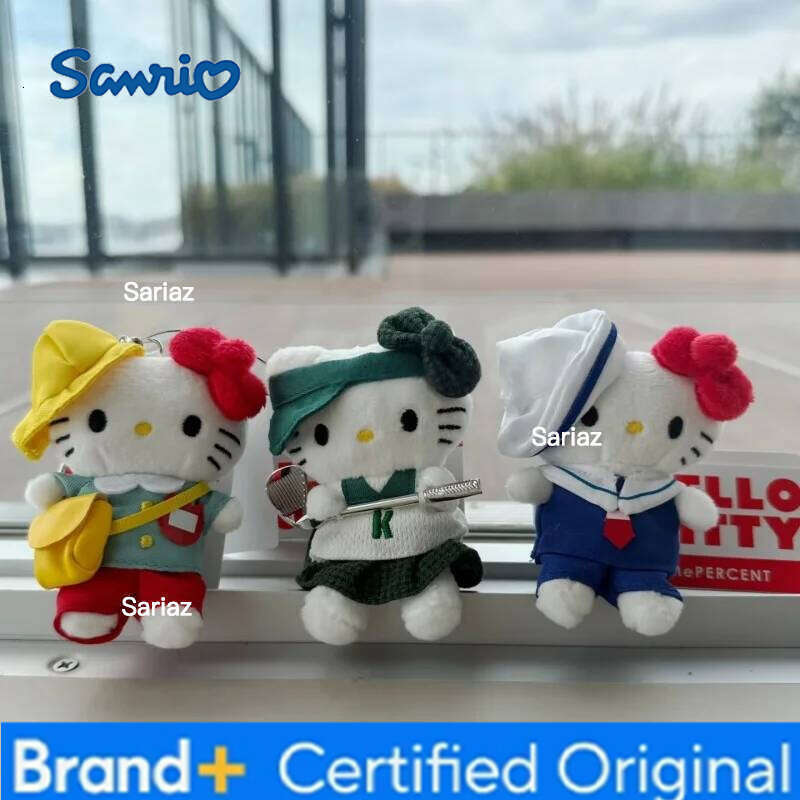 Sanrio 8CM Hello Golf Plush Keychains cute sailor Kitty cat Sweet Sleeping Kitten Stuffed Doll Bag Charm Girl Gift H260121