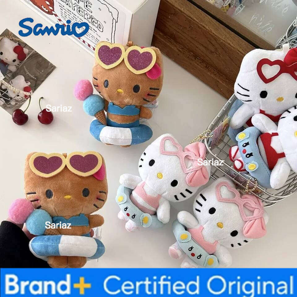 Sanrio New Plush Stuffed Soft Doll Keychain Cartoon Hello Kitty Plushies Bag Pendant Accessories Girls Gift Toys H26012111
