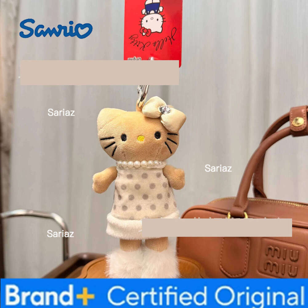 Sanrio NEW Cute Hello kitty Plush Keychains Winter Wrap Kitty cat Small Pendant Anime Plushie Doll Gift H260121