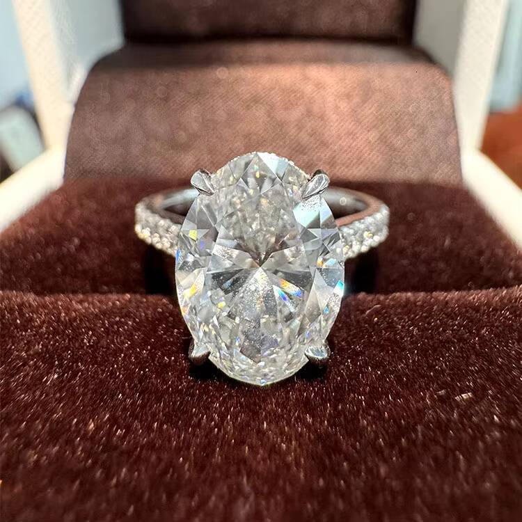 VOAINO IGI Certified 1CT to 5CT CVD HPHT Lab Diamond 14k 18k Solid Gold Engagement Ring Oval Lab Grown Diamond Ring