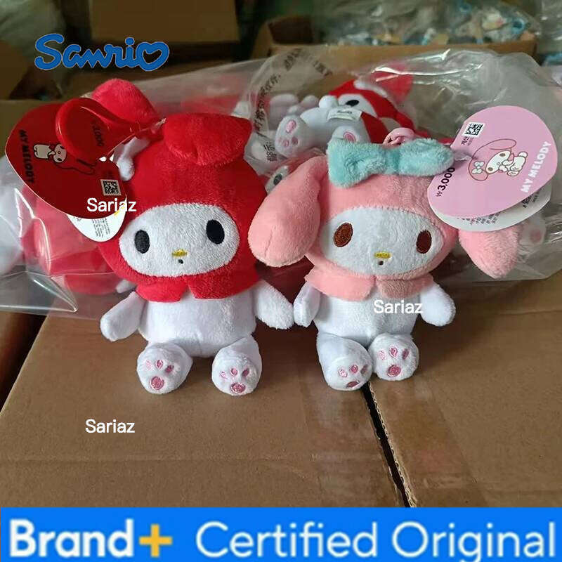 Sanrio New Series Plush Toys Kawaii My Melody Stuffed Doll Pendant Kuromi Keychain Animal Present Backpack Decora Gift for Girls H260121