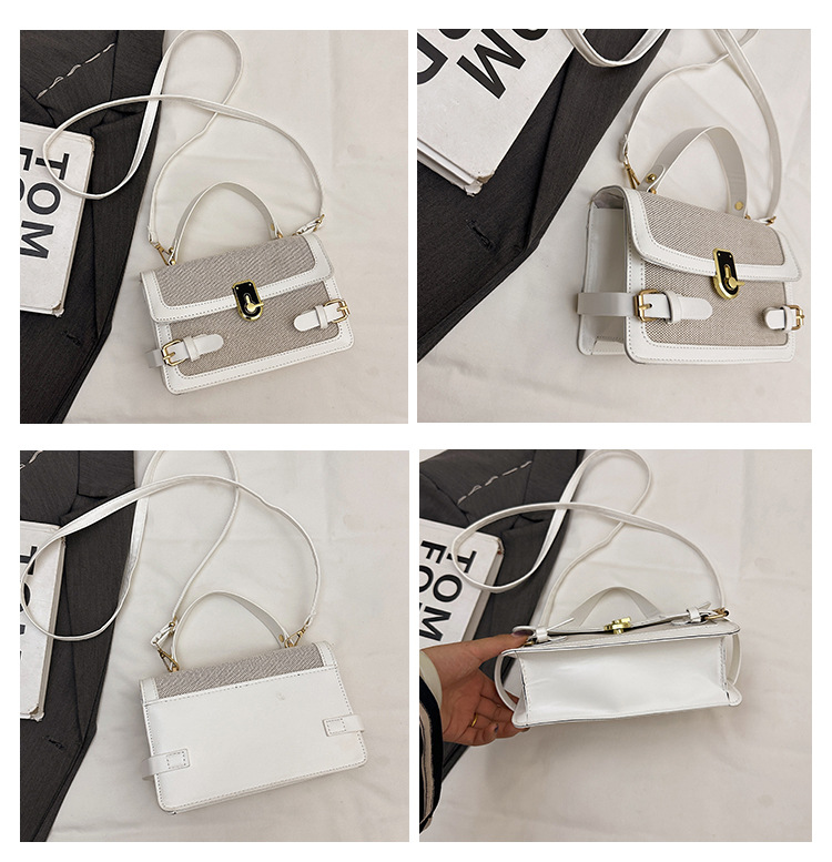 Fashion premium handbag for women, 2025 new model, color-matched patchwork small square bag, casual and simple crossbody bag 251103