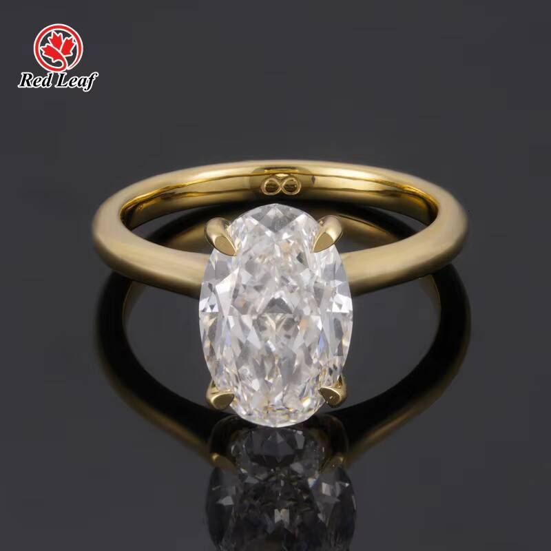 Redleaf Luxury 5CT Oval Cut Lab Grown Diamond Ring 14K Gold Lab Created Diamond Engagement Rings Womens Special Occasions