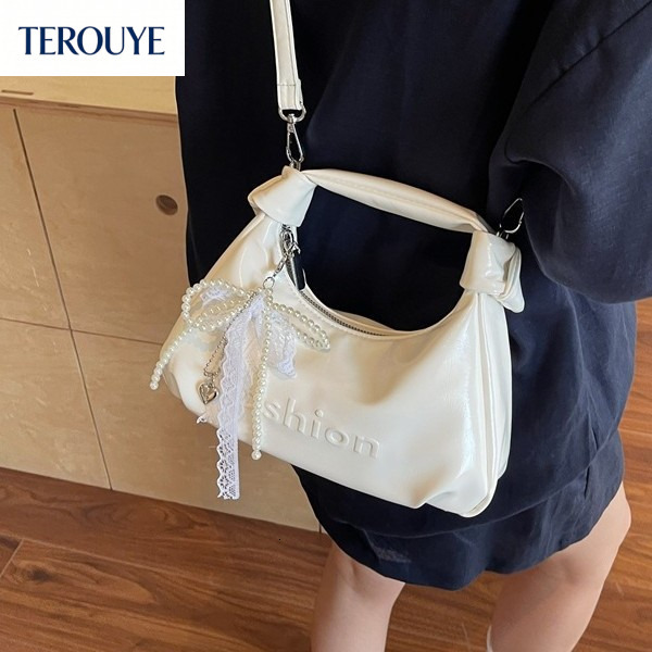 TEROUYE Korean fashion style oil wax design women s handbag autumn and winter new item niche design elegant shoulder bag retro luxury Luxury bag