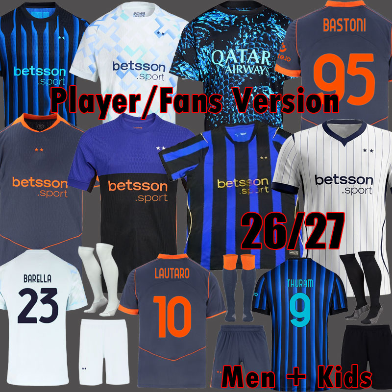2025 2026 Inter Milanss soccer jersey rMilan LAUTARO THURAM ROSSI I Nerazzurri MiIan fourth Kit BARELLA 25 26 27 La Beneamata Shirts DIMARCO Kids Special VR46 shirt