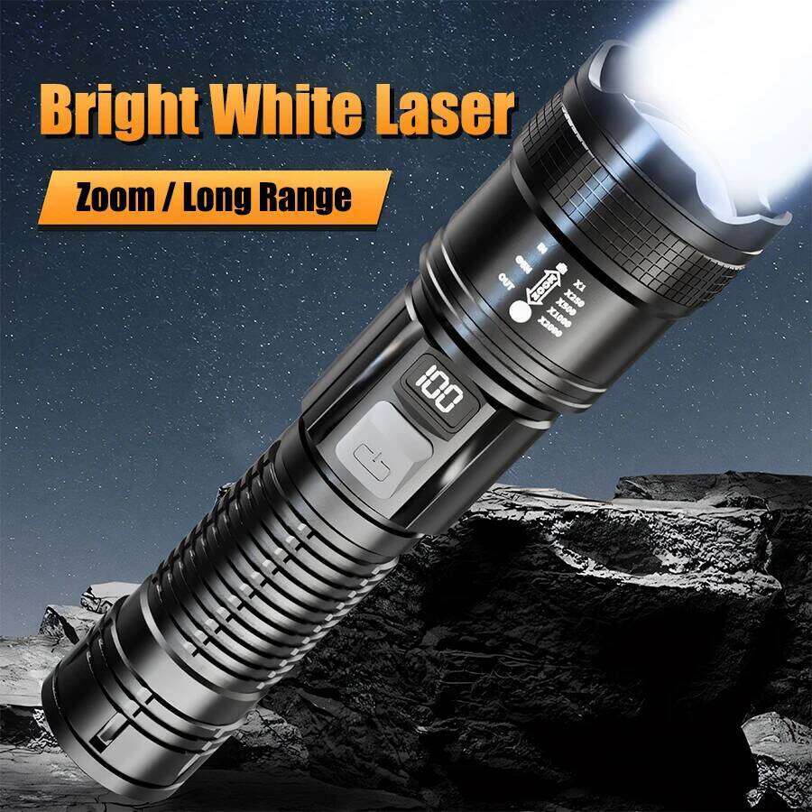 High Strong Power Led Flashlights Tactical Flash Light Torch Ultra Bright Lamp USB Charging Camping Fishing Defensa Zoom Lantern Z260121