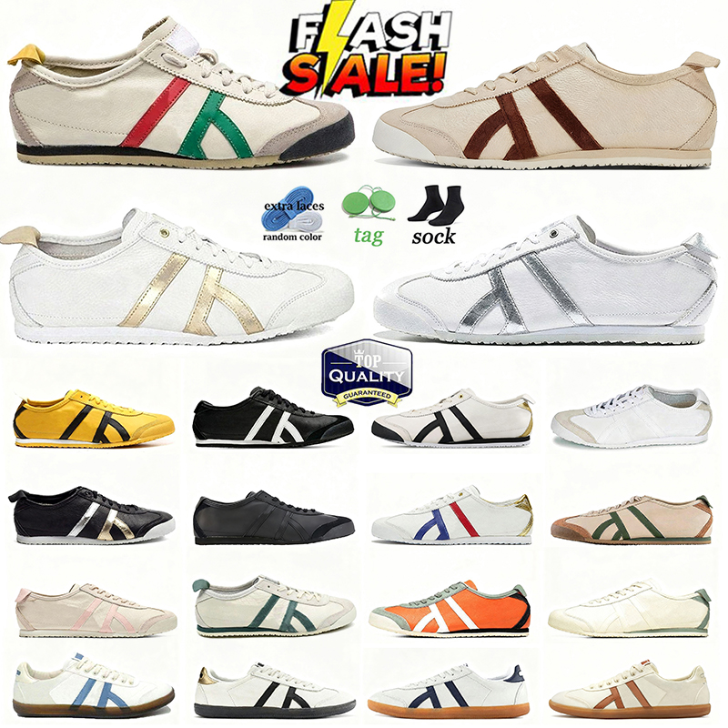 2026 Fashion Running Shoe Designer Trainers Tiger Mexico 66 Canvas Slip-on Lazy birch green yellow blue red Training Platform Outdoor Sports sneakers Women Men