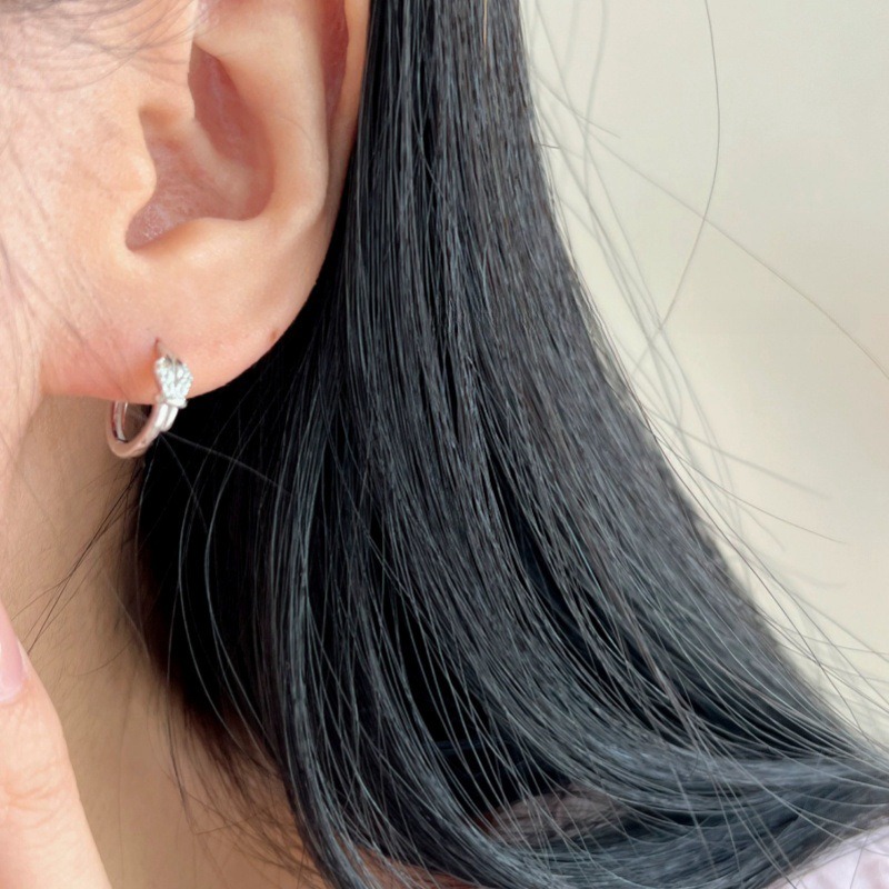 Earrings 925 Sterling Silver Gold Tone Knot Bow Zircon Hoop Earrings Light Minimalist Hypoallergenic Ear Jewelry For Women