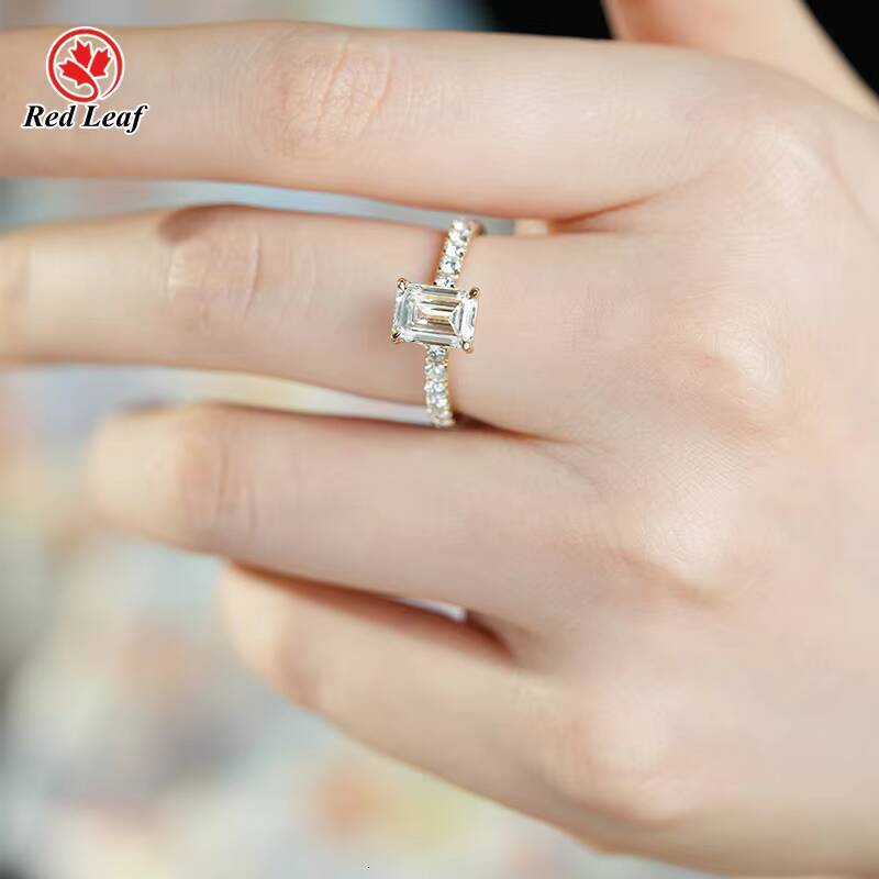 Custom 10K 14K 18K White Gold IGI Certified Lab Diamond Engagement Ring 1CT 2CT 3CT 4CT CVD HPHT Emerald Lab Grown Diamond Ring