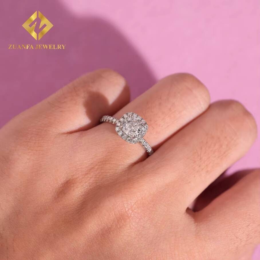 New Fashion Rings Manufacturer Fine Jewelry Luxury 18K Gold Lab Diamond D VVS Promise Wedding Engagement Rings Women