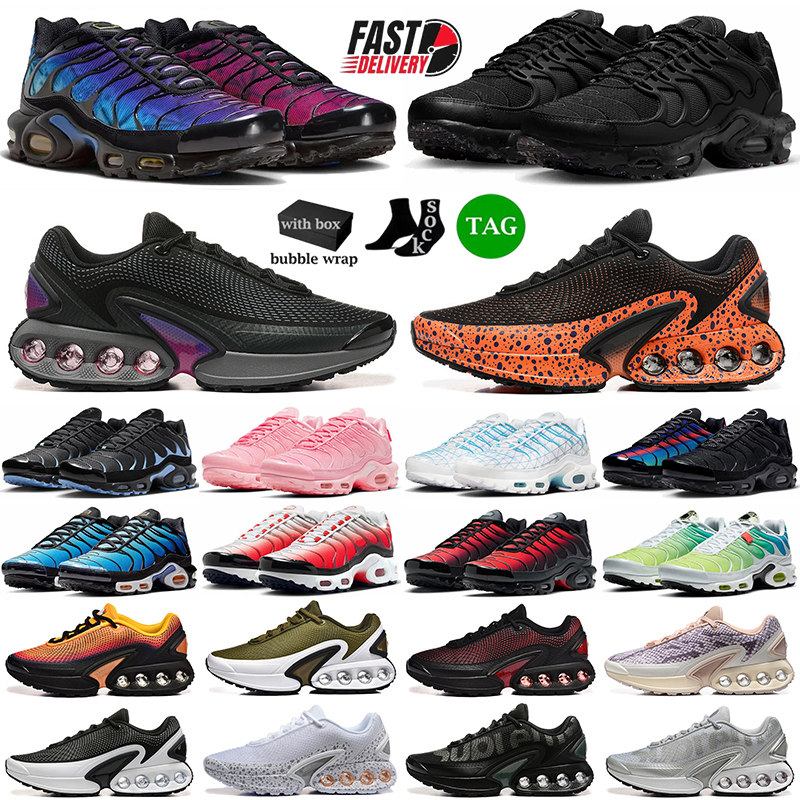 With Box Tn Plus Running Shoes Men Women Designer Dns Tnss Sneakers Thick Bottom Triple White Red Black Metallic Silver Grey Blue Athletic Outdoor Sports Trainers