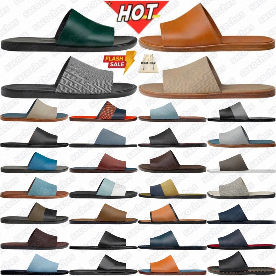 Pantofola Da Uomo Lzmir Designer Espom Slide Sandalo Noir Pelle Di Vitello Lisc…