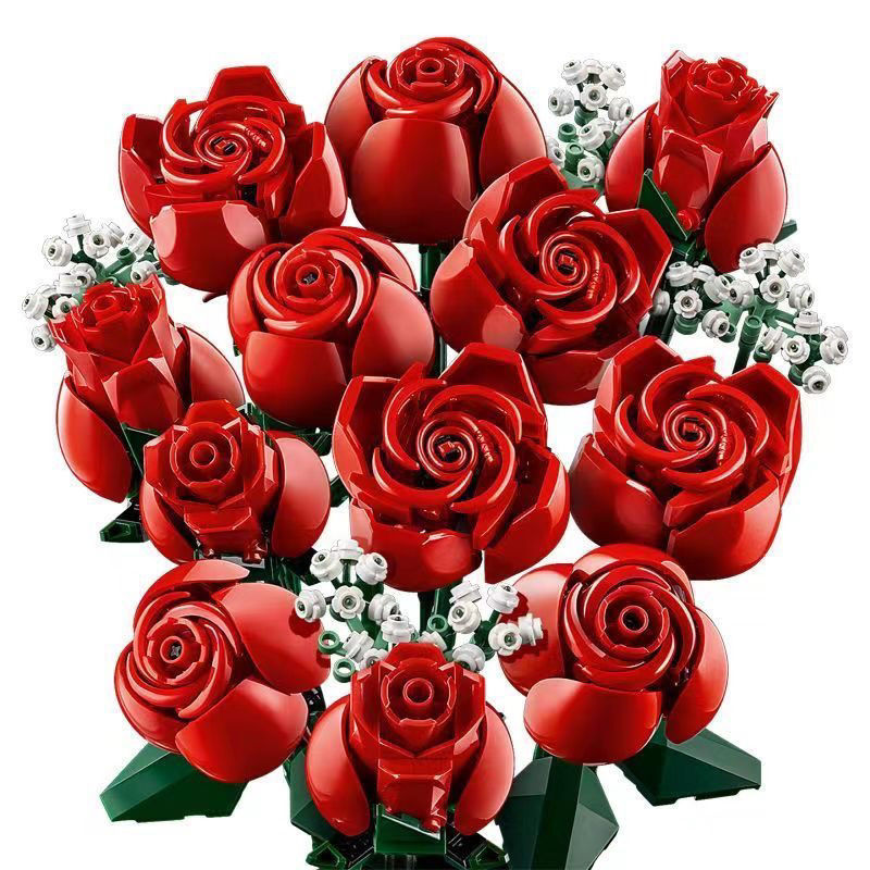 80822 Eternal Starry Sky Rose Bouquet Girl Qixi Festival Valentine'S Gift Small Particle Building Block Toy 2026s hot