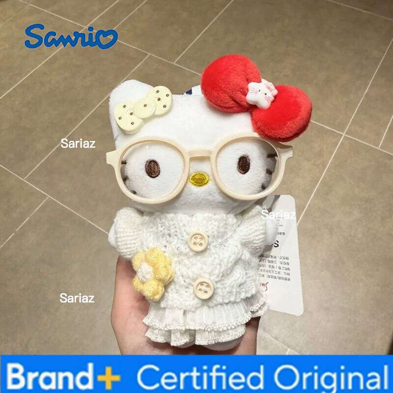 Sanrio 11cm Anime Hello Kitty Dress Up Cartoon Plush Pendant PP Cotton Stuffed Doll Kawaii Keychain Cute Accessories Holiday Gift H260105