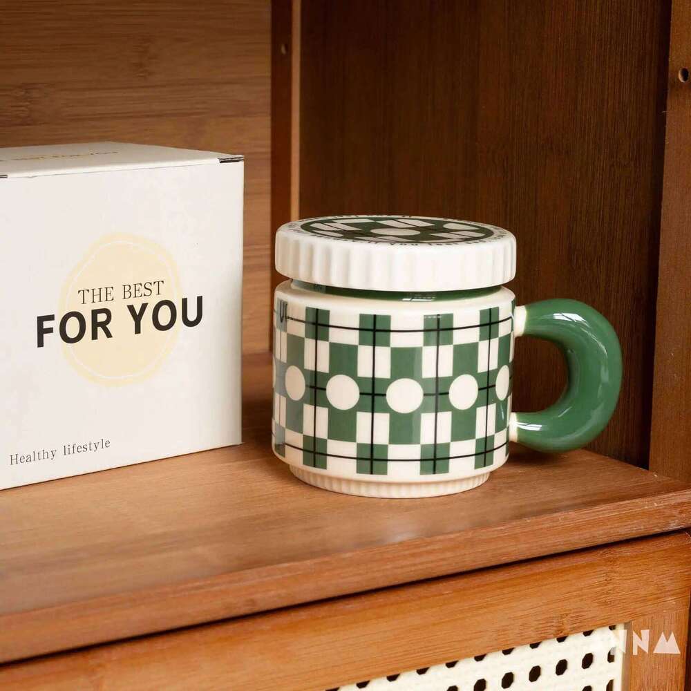 Retro Ceramic Mug 400Ml Floral Coffee Cup Outdoor Water Bottle Alternative For Kitchen Office Dining Tableware Durable Drink Utensil