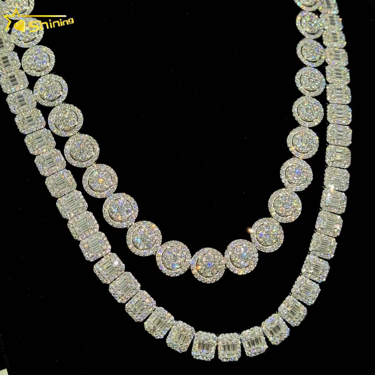 Pass Diamond Tester 9mm Chain Iced Out baguette Custom 925 Sterling Silver Hip Hop VVS Moissanite Tennis Chain