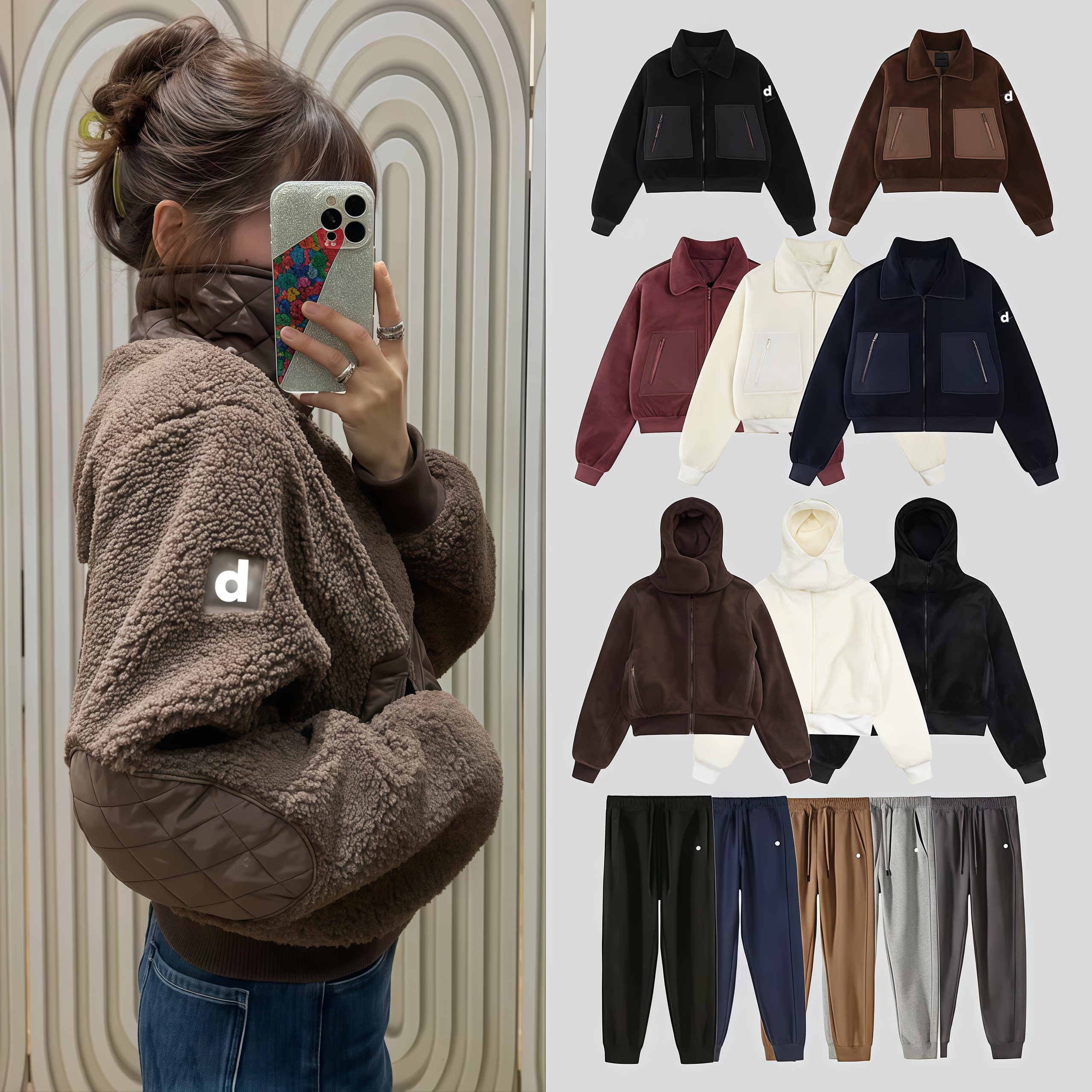 alosetswomen set puffer jacket fleece Breathable Leggings Soft Elastic Socks Outfits Pants Fitness Wear Set Alonessitys Women Clothes Shorts Sports Bra