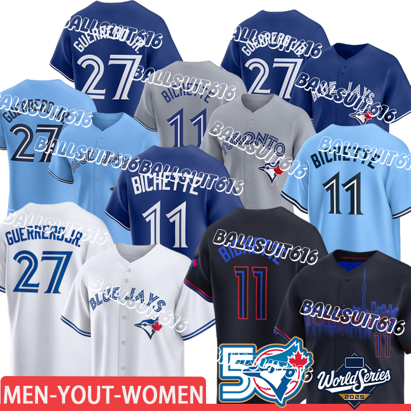 #27 Vladimir Guerrero Jr. Jersey #11 Bo Bichette Jersey #4 George Springer Blue Jays Jerseys Kevin Gausman Chad Green Alejandro Kirk Davis Schneider Baseball Jerseys