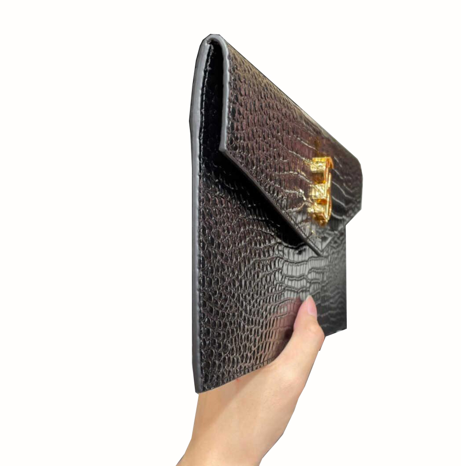 10A Quality Designer Purses designer clutch Handbag wallets UPTOWN crocodile embossed glossy leather clutch Envelope wallet women handbags